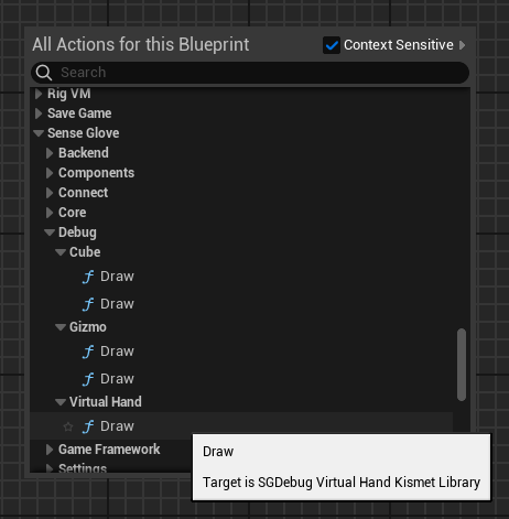 Some options for drawing a debug virtual hand Some options for drawing a debug virtual hand