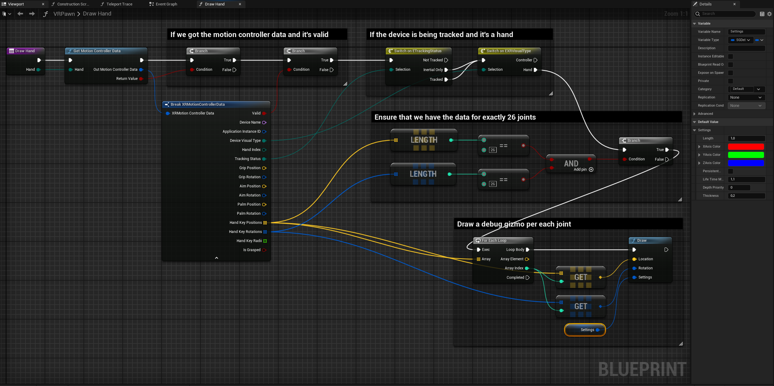 VRPawn Draw Hand function final implementation VRPawn Draw Hand function final implementation