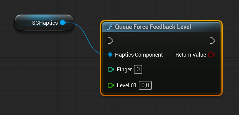 SGHapticsComponent - Blueprint function: Queue Force Feedback Level