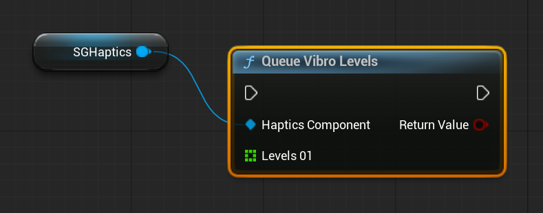 SGHapticsComponent - Blueprint function: Queue Vibro Levels