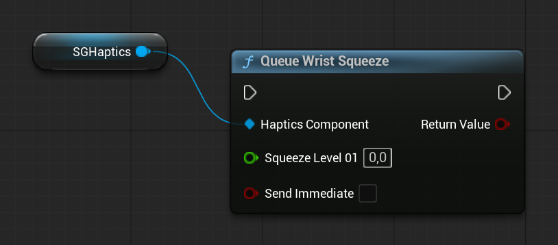 SGHapticsComponent - Blueprint function: Queue Wrist Squeeze