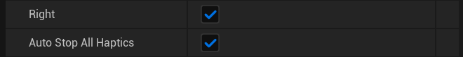 SGHapticsComponent - Exposed Blueprint properties accessible via the Details panel