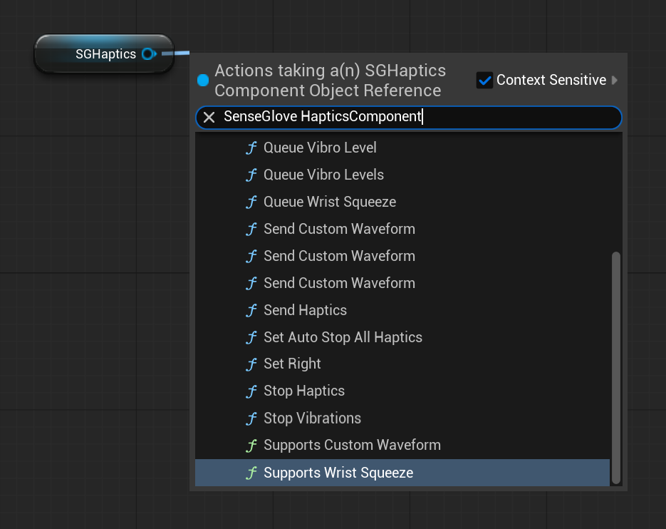 SGHapticsComponent - Blueprint functions
